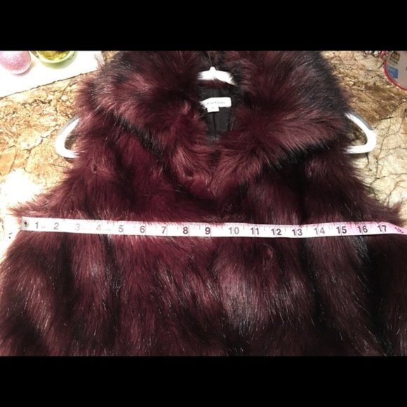 Calvin Klein Purple & Black Fur Vest - Picture 8 of 9
